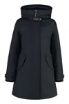 Woolrich Solid Color Down Jacket With Removable Inner In Blue