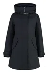Woolrich Solid Color Down Jacket With Removable Inner In Blue