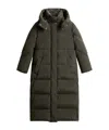 Woolrich Kelly Hooded Long Parka In Green