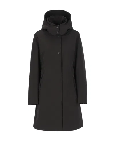 Woolrich Hooded Parka Coat In Black