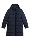 Woolrich Hooded Puffer Coat In Blue