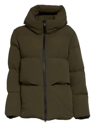 Woolrich Hooded Puffer Jacket In Green
