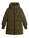 Woolrich Hooded Quilted Coat In Green