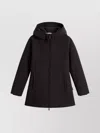 Woolrich Hooded Quilted Parka Side Pockets In Brown