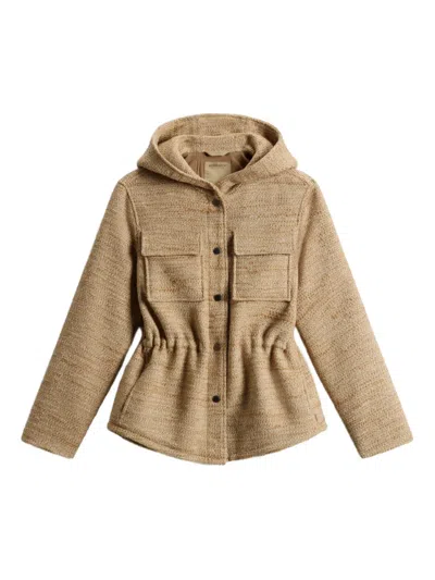 Woolrich Hooded Textured Jacket In Neutral