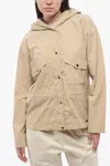 Woolrich Hooded Tickseed Windbreaker In Beige