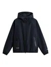 Woolrich Hooded Windbreaker Jacket In Blau