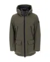 Woolrich Hooded Zip-fastening Parka Coat In Black