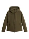 Woolrich Hooded Zip-front Parka In Green