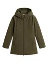 Woolrich Hooded Zip-front Parka In Green