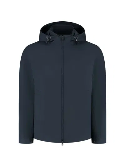 Woolrich Hooded Zip Jacket In Blue