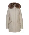 Woolrich Ivory Polyester Luxury Arctic Down Jacket In Nude