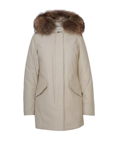 WOOLRICH HOODED ZIPPER DOWN JACKET