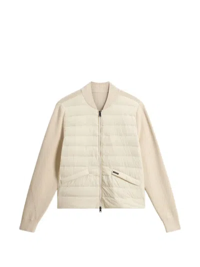 Woolrich Hybrid Bomber Jacket In Neutral