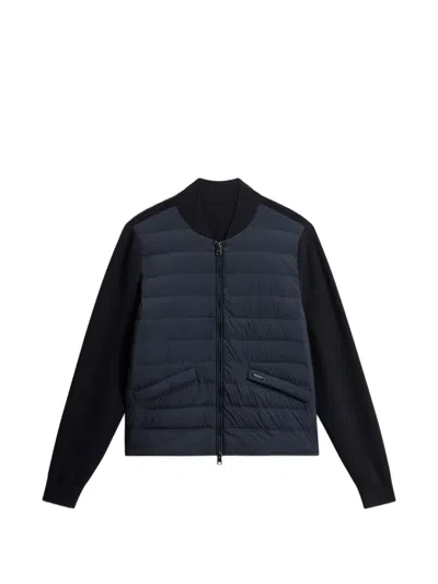 Woolrich Hyvrid Quilted Bomber Jacket In Blue