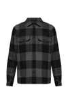 Woolrich Checked Buttoned Overshirt In Charcoal Buffalo