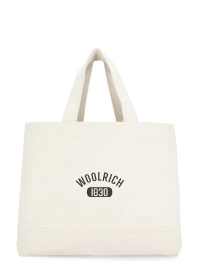 WOOLRICH IVORY COTTON SHOULDER BAG