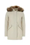 Woolrich Ivory Polyester Luxury Arctic Down Jacket In Milky Cream