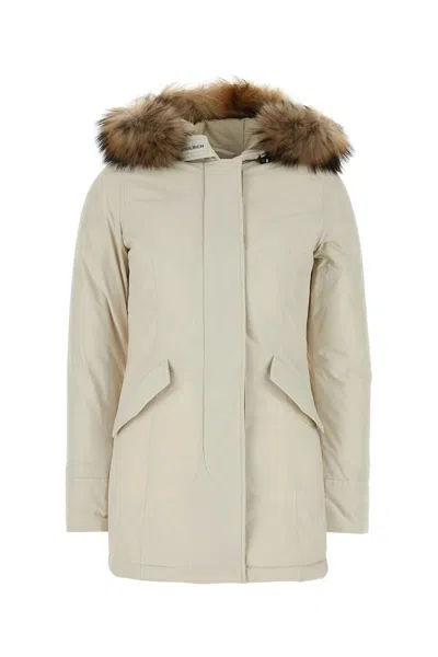 WOOLRICH IVORY POLYESTER LUXURY ARCTIC DOWN JACKET