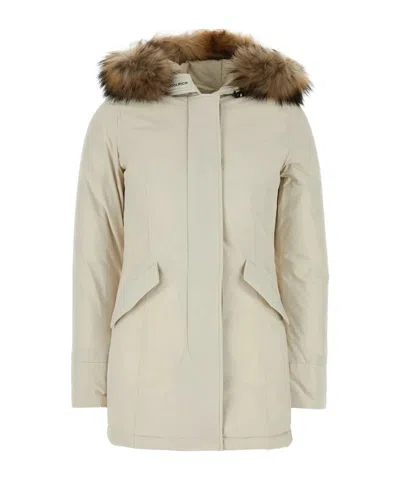 WOOLRICH IVORY POLYESTER LUXURY ARCTIC DOWN JACKET