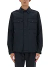 Woolrich Overshirt In Light Ramar In Melton Blue