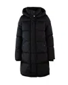 Woolrich Quilted Jacket With Concealed Zip And Snap Button Placket In Black