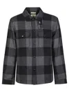 Woolrich Checked Italian Wool Blend Alaskan Padded Overshirt In Black