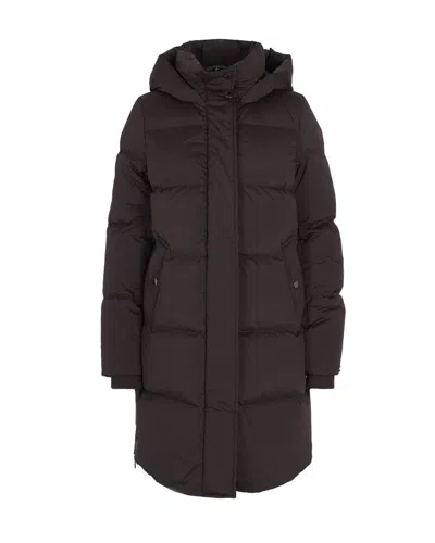 Woolrich Hooded Down Jacket In Brown