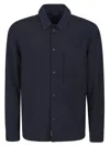 Woolrich Overshirt With Chest And Front Zip Pockets In Blue