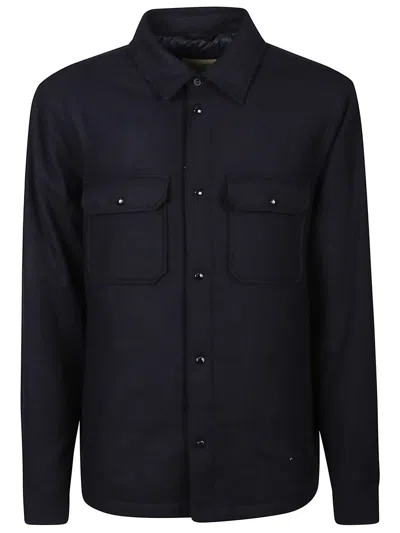 Woolrich Alaskan Pocket Patch Overshirt In Navy