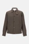 Woolrich Adjustable Waist Overshirt Pockets In Neutral