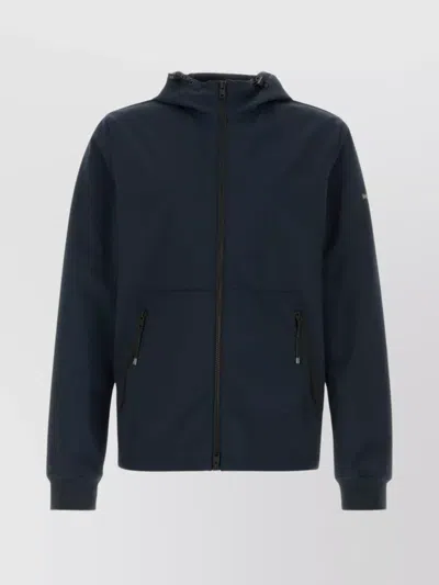 Woolrich Jacket Stretch Polyester Hooded Design In Meltonblue