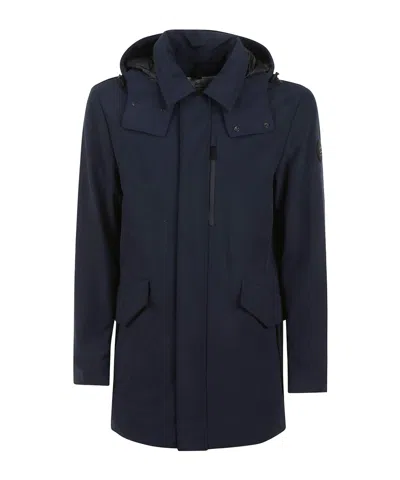 Woolrich Jacket With Detachable Hood In Blue