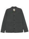 Woolrich Minimalist Grey Classic Collar Jacket In Gray