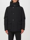 Woolrich Classic Hooded Coat With Front Button Closure In Schwarz
