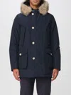 Woolrich Arctic Anorak In Ramar Cloth With Detachable Fur In Blue