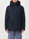 Woolrich Arctic Button-up Hooded Down Jacket In Blau