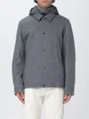Woolrich Button-up Hooded Shirt Jacket In Gray