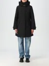 Woolrich Hooded Parka Coat In Black