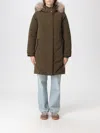 Woolrich Dark Green Polyester Coat In Multi