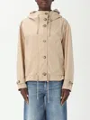 Woolrich Hooded Parka Coat Adjustable Cuffs Hem In Neutral