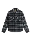 Woolrich Checked Pattern Shirt Jacket With Flap Pockets In Black