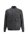 Woolrich Wool Twill Pocket Bomber In Black