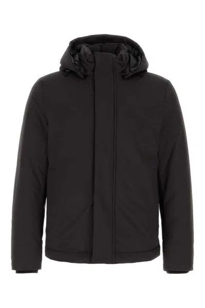 Woolrich Black Stretch Nylon Down Jacket