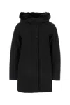 Woolrich Black Stretch Polyester Firth Down Jacket In Black