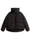 Woolrich Puffy Black Jacket With High Collar In Black