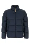 Woolrich Navy Blue Polyester Down Jacket In Blue