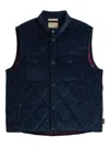 Woolrich Quilted Corduroy Jacket With Stand Collar In Blue