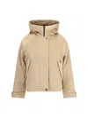 Woolrich Hooded Corduroy Jacket Adjustable Cuffs In Brown