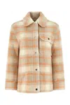 Woolrich Embroidered Wool Blend Oversize Jacket In Checked